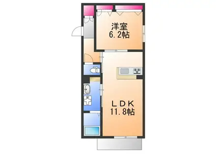 GRACE(1LDK/1階)の間取り写真