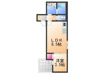 D PORTE CLAVEL(1LDK/2階)の間取り写真