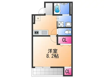 フジパレス堺鳳駅北イースト(1K/3階)の間取り写真