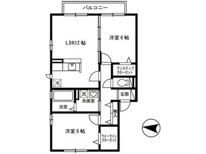 ヴューコート(2LDK/2階)の間取り写真