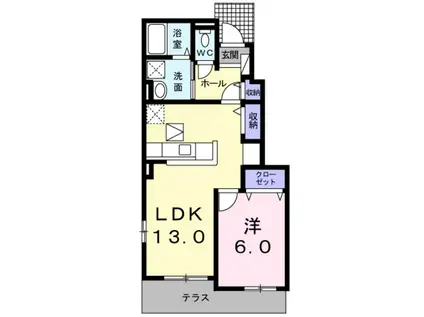 コンソラトゥール(1LDK/1階)の間取り写真