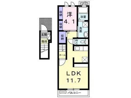 ネオ トーク(1LDK/2階)の間取り写真