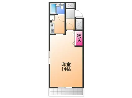 アネーロ岸和田(1K/2階)の間取り写真