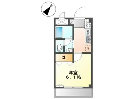 センチュリー707(1K/1階)の間取り写真