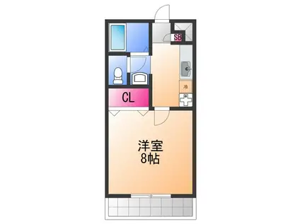 ボヌール鳳2(1K/1階)の間取り写真