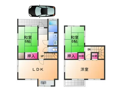南海電鉄南海本線 春木駅 徒歩20分 2階建 築42年(3LDK)の間取り写真