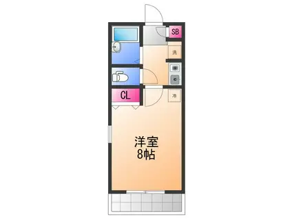 エクセレント中西(1K/1階)の間取り写真