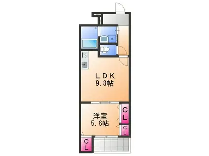 サンライズ松原(1LDK/1階)の間取り写真