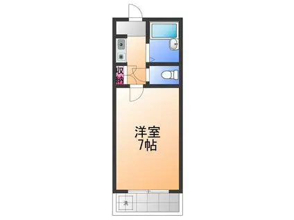 アップルマンション(1K/4階)の間取り写真