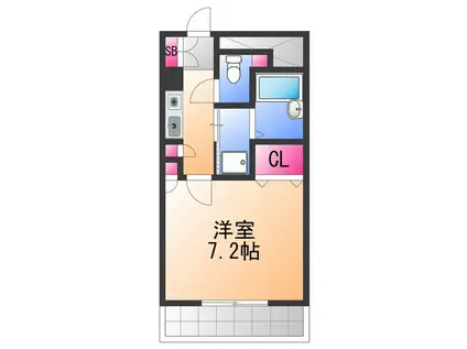 アレグリアプレイス熊取(1K/1階)の間取り写真