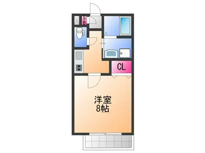 メルレーブK・S(1K/1階)の間取り写真