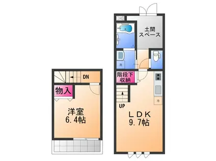 スリーハーブズ メルヴェーユ三国ヶ丘(1LDK/1階)の間取り写真