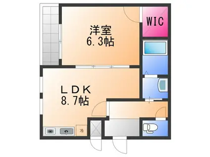 フジパレス諏訪ノ森Ⅱ番館(1LDK/2階)の間取り写真