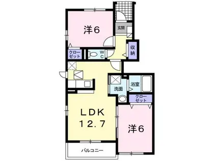 メゾン・カルム(2LDK/1階)の間取り写真