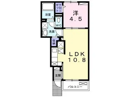 ハートランド美貴(1LDK/1階)の間取り写真