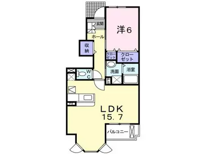 コンストライフCブロック(1LDK/1階)の間取り写真
