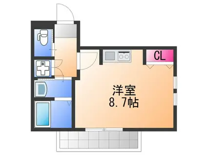 ソレイユ貝塚(ワンルーム/1階)の間取り写真