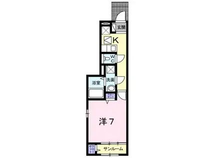 ドリーム(1K/1階)の間取り写真