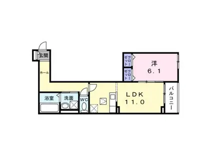 CASA SERENA(1LDK/1階)の間取り写真