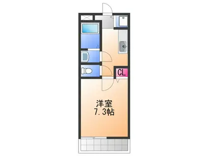 グランソレイユKJ弐番館(1K/2階)の間取り写真