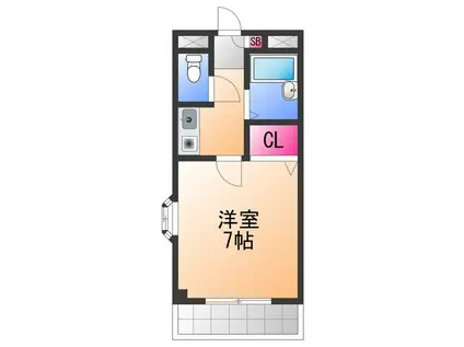 メゾンド二色浜(1K/3階)の間取り写真