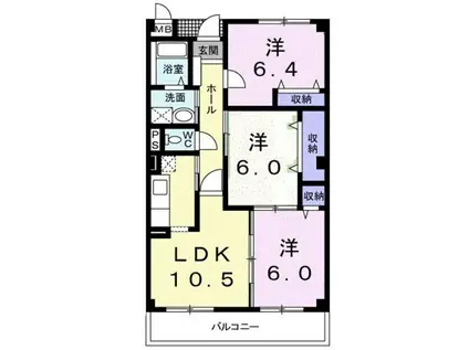 メルヴェイユ(3LDK/2階)の間取り写真