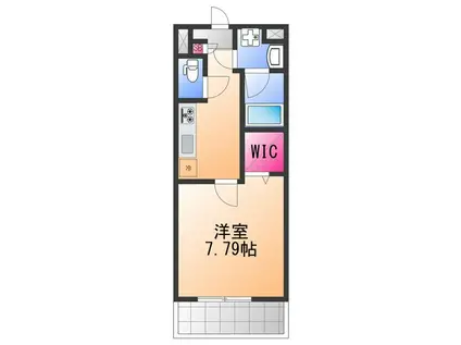 カサアスール(1K/2階)の間取り写真