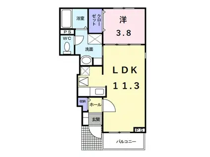 メゾンファミーユ2(1LDK/1階)の間取り写真