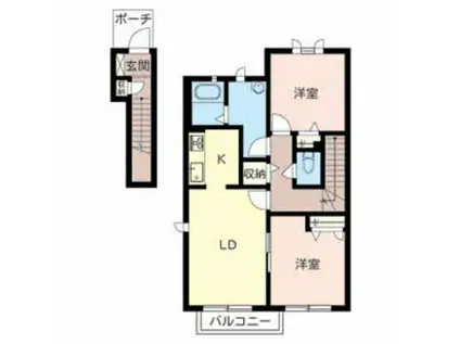 ルミエール諏訪森(2LDK/2階)の間取り写真