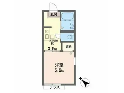 プチメゾンくずのは(1K/1階)の間取り写真