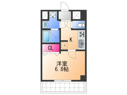 ローズステージ泉大津駅前(1K/4階)の間取り写真