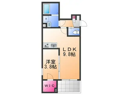 ジーメゾン岸和田グランシア (1LDK/3階)の間取り写真