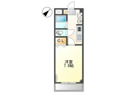 ラヴィーナ壱番館(1K/1階)の間取り写真