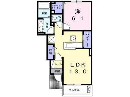 GRAND JETE Ⅱ(1LDK/1階)の間取り写真