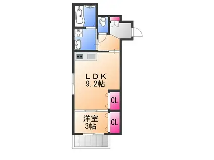 QHOUSE桑原(1LDK/1階)の間取り写真