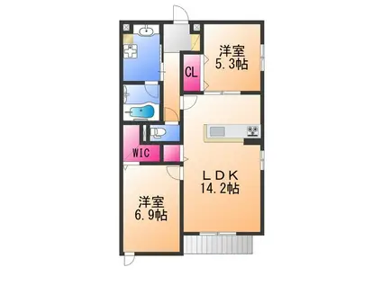 堺市西区鳳西町一丁共同PJ(2LDK/1階)の間取り写真