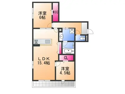 堺市西区鳳西町一丁共同PJ(2LDK/3階)の間取り写真