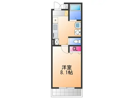 ブライト日根野Ⅱ(1K/4階)の間取り写真