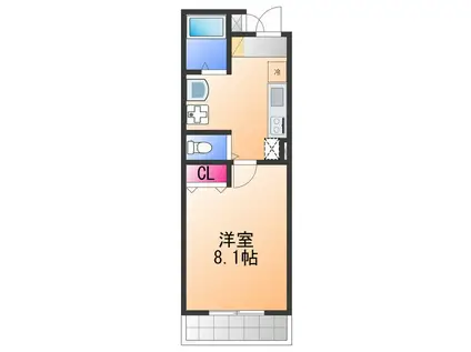 ブライト日根野Ⅱ(1K/5階)の間取り写真