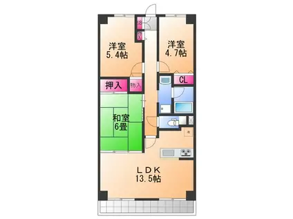 メゾン羽倉崎(3LDK/3階)の間取り写真
