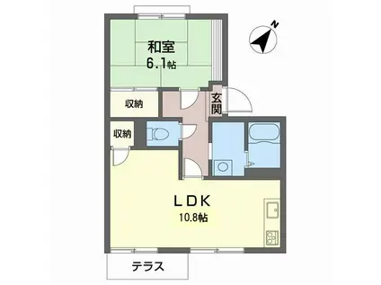 ア・コテ・ドゥ・シャトーくすのき(1LDK/1階)の間取り写真