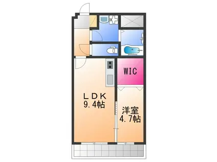 プランドール日根野(1LDK/2階)の間取り写真