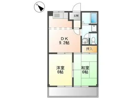 パレスさくらA(2DK/1階)の間取り写真