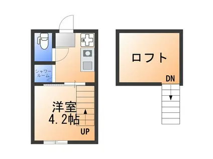CLIMB鳳(1K/1階)の間取り写真