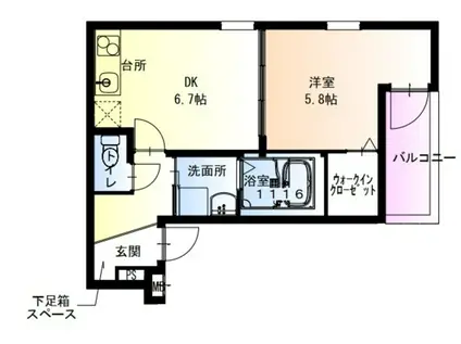 フジパレス百舌鳥駅東(1DK/2階)の間取り写真