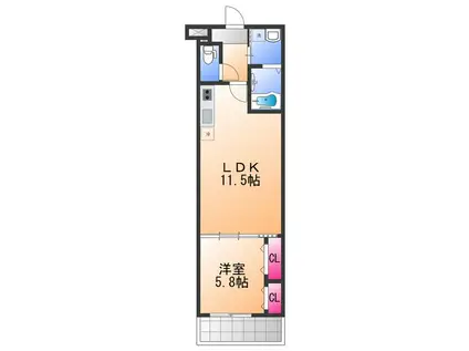 メナメゾン日根野2番館(1LDK/1階)の間取り写真