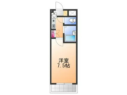 アネーロ羽倉崎Ⅰ(1K/3階)の間取り写真