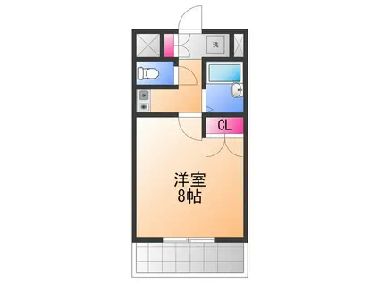 オアシス羽倉崎Ⅰ(1K/3階)の間取り写真