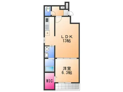 フジパレス堺石津川2番館(1LDK/1階)の間取り写真