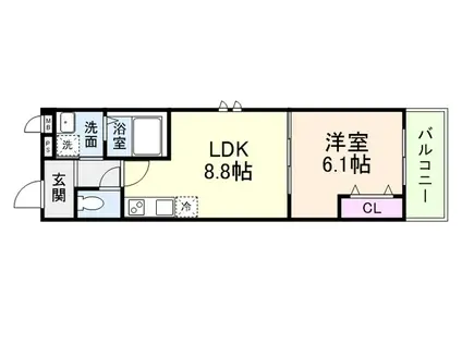 エクセル百舌鳥(1LDK/3階)の間取り写真